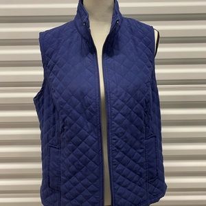 Women’s Royal Blue Quilted Zip Front Vest MED